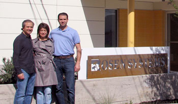 the rosen family standing outside of headquarters